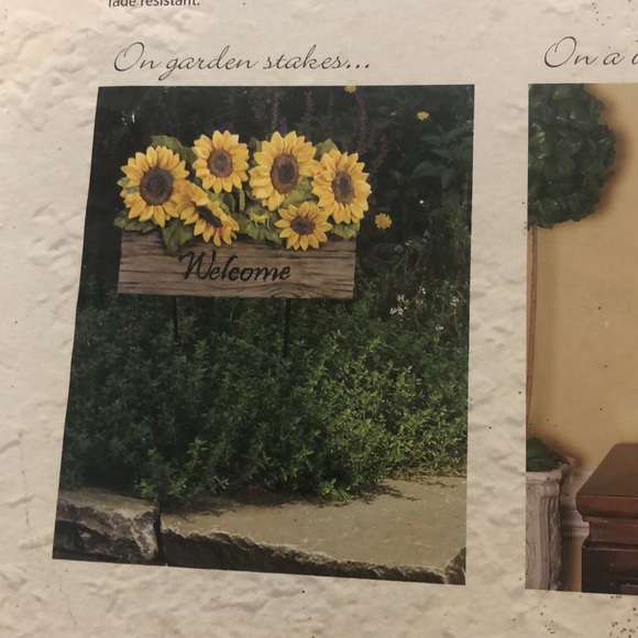 Hand-painted Welcome Sign Butterflies Garden Sign Patio Porch NIB - Picture 12 of 14